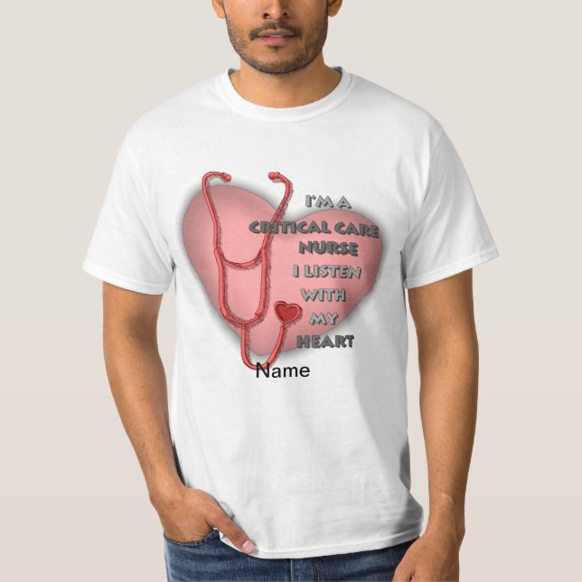 Camiseta personalizada Enfermeira Crítica Vermelha (Frente)