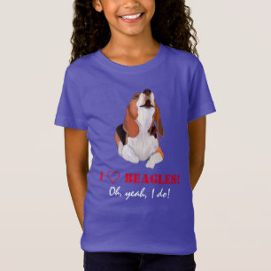 Camiseta Personalizada Eu Amo Beagles Uivando