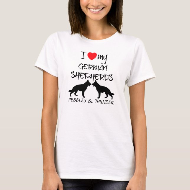 Camiseta Personalizada Eu Amo Meu German shepherd (Frente)