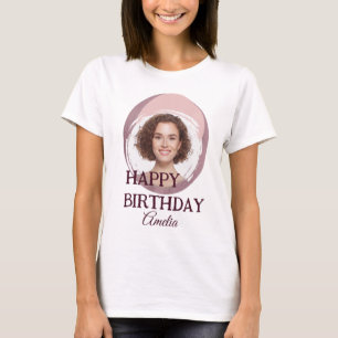 Camiseta Personalizada Feliz Aniversário com Foto