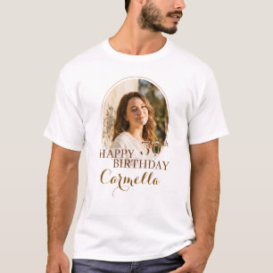 Camiseta Personalizada Feliz Aniversário Foto Cust
