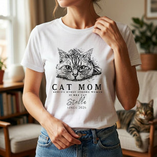Camiseta Personalizada Feminina Mãe de Gato Simple