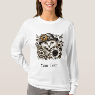 Camiseta Personalizada Gato Arte Longa Capa