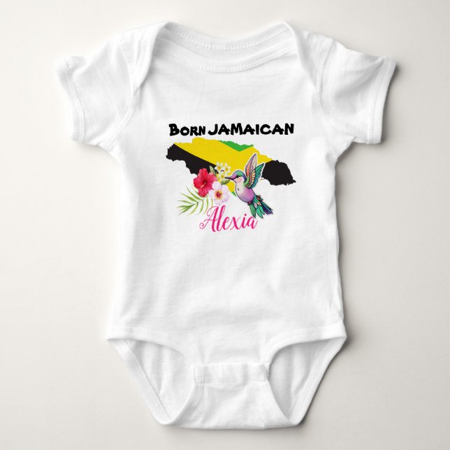 Camiseta personalizada jamaicana de nomes Nasceres (Frente)