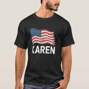 Camiseta Personalizada KAREN Bandeira EUA 4 de Jul