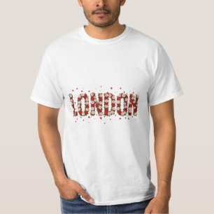 Camiseta Personalizada Londres Floral Vermelha Ele