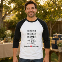 Camiseta Personalizada Manga 3/4 Melhor Pai de Tod