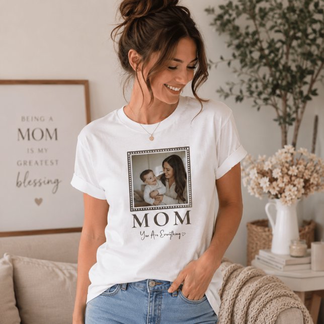 Camiseta Personalizada Moderna com Foto da Mamãe d (Criador carregado)