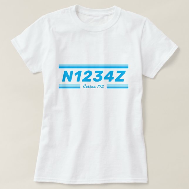 Camiseta Personalizada Número da Aeronave (Frente do Design)