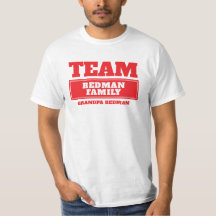 Camiseta personalizada ou de grupo vermelha