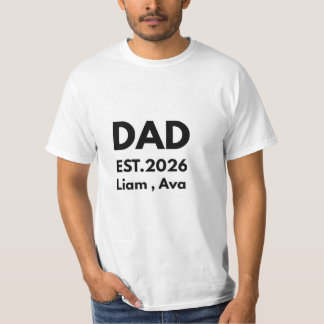 Camiseta Personalizada Pai EST 2026 com Nomes dos