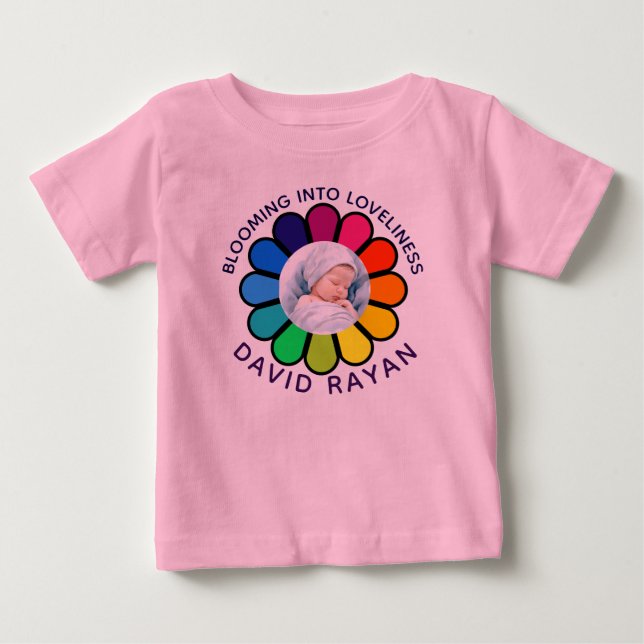 Camiseta Personalizada para Bebê com Foto Arco-Íri (Frente)