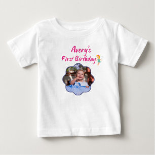 Camiseta Personalizada para Bebê Menina de 1º Aniv