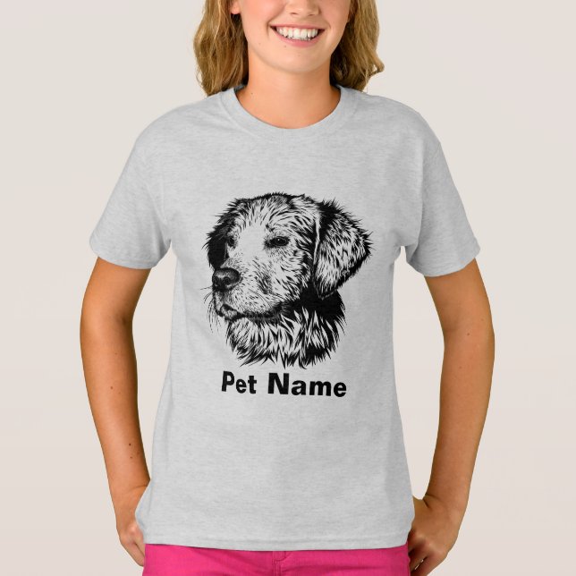 camiseta personalizada para cães peludos (Frente)
