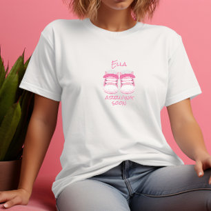 Camiseta Personalizada Pink Booties Mamãe Para Ser