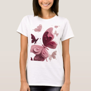 Camiseta Personalizada PINK BUTTERFLIES Rosa Moder