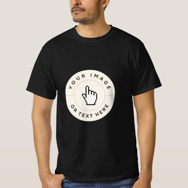 Camiseta personalizada - Preto Sua imagem ou texto (Frente)