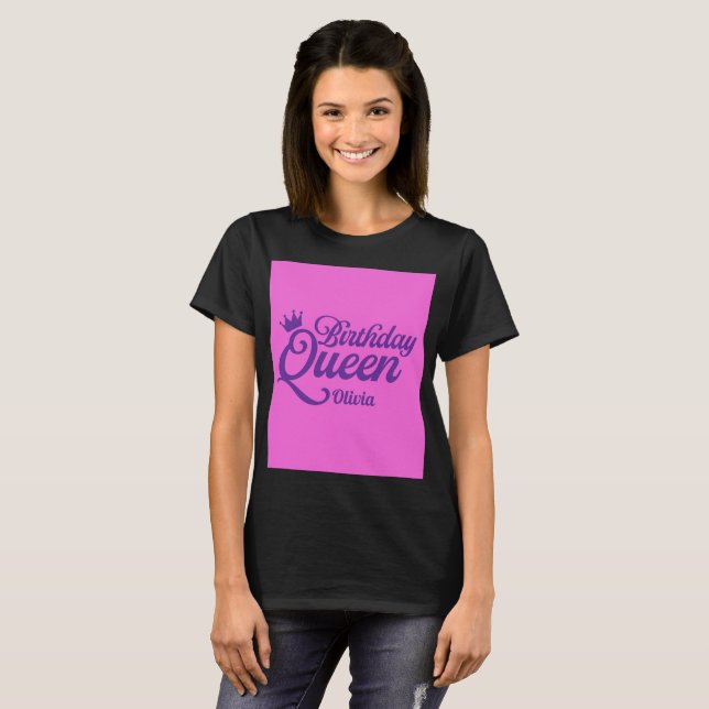 Camiseta Personalizada Rainha de Aniversário (Frente Completa)