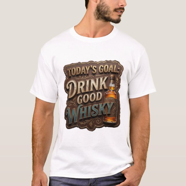 Camiseta Personalizada Statement Gold BEBA UÍSQUE  (Frente)