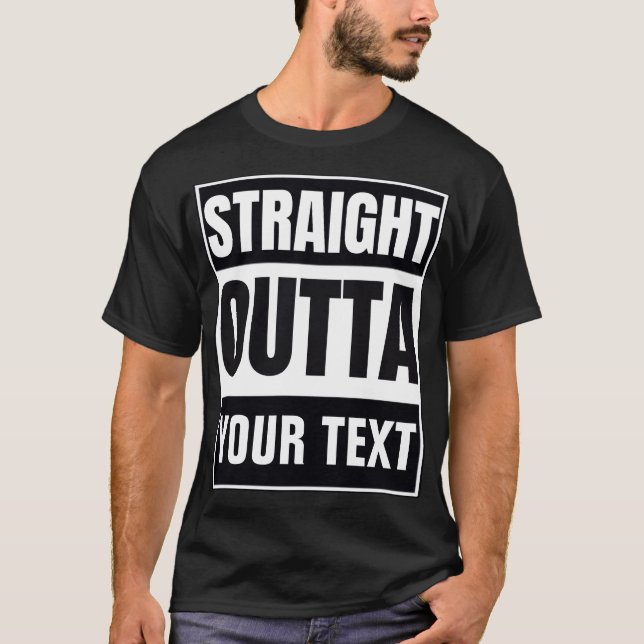 Camiseta Personalizada Straight Outta com Texto Cu (Frente)