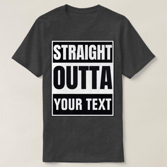 Camiseta Personalizada Straight Outta Nome Custom (Frente do Design)