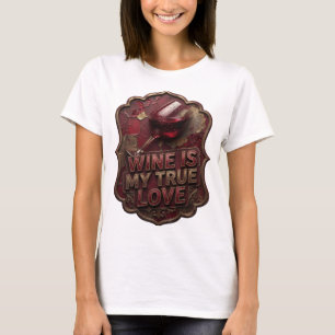 Camiseta Personalizada VINHO É MEU VERDADEIRO AMOR