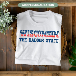 Camiseta Personalizada Wisconsin Patriótico Badger
