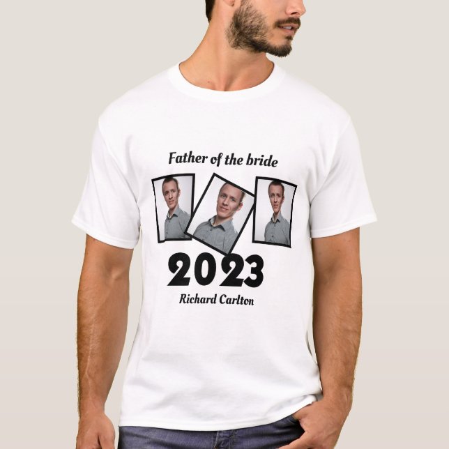 Camiseta Personalizado 2023 Pai da noiva Foto (Frente)