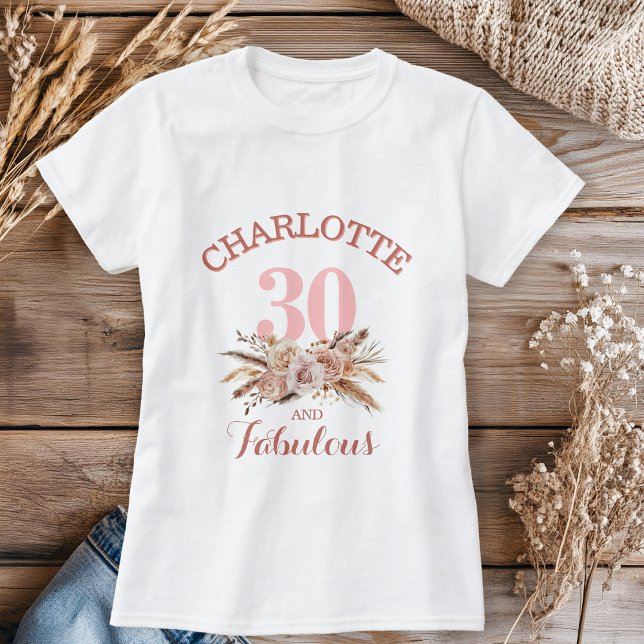 Camiseta Personalizado, 30 e Flor Fabulosa (Criador carregado)