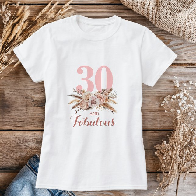 Camiseta Personalizado, 30 e Flor Fabulosa (Criador carregado)