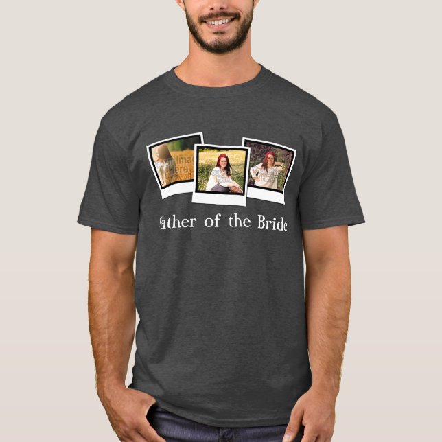Camiseta Personalizado 3 Foto Pai da Noiva (Frente)