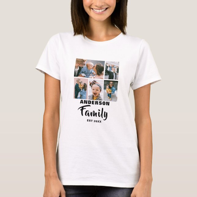 Camiseta Personalizado | 5 Foto | Família (Frente)