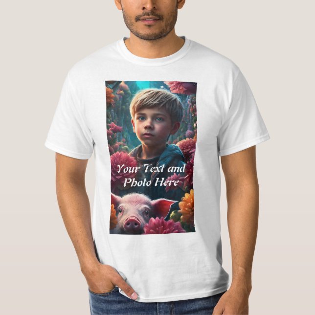 Camiseta Personalizado, Adicionar Foto e Texto (Frente)
