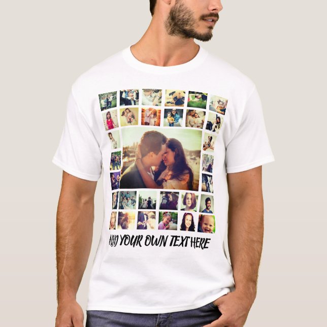 Camiseta Personalizado adicione sua própria foto e texto (Frente)