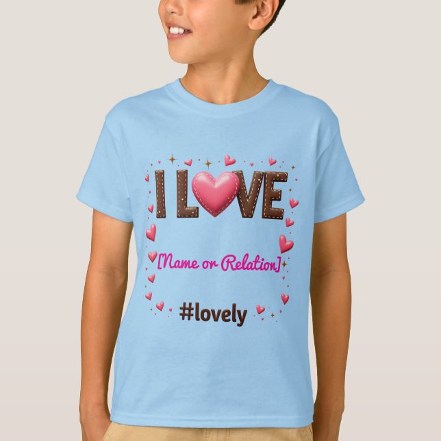 Camiseta Personalizado "Amo meu [Nome/Relação]" - (Frente)