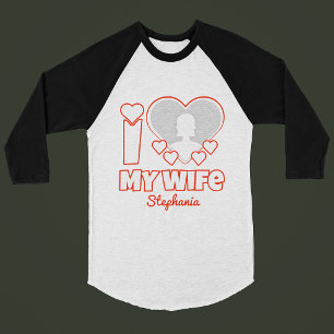 Camiseta Personalizado Amo Minha Esposa - Adicionar Nome e