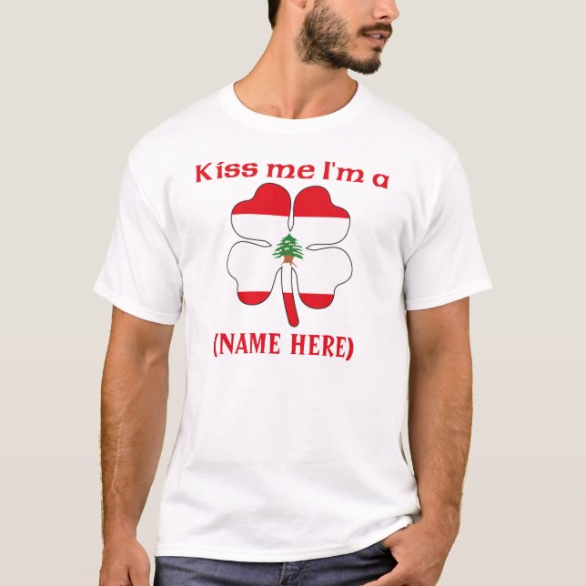 Camiseta Personalizado beije-me que eu sou Tshirt libanês (Frente)