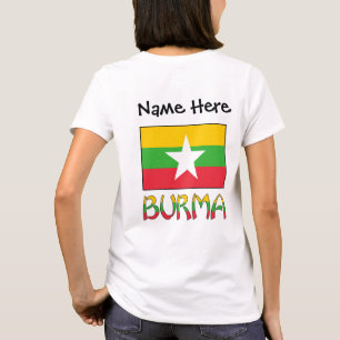 Camiseta Personalizado com a bandeira da Birmânia e de Myan