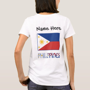 Camiseta Personalizado com a Bandeira das Filipinas e Filip