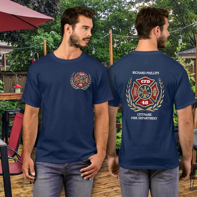 Camiseta Personalizado Cruz Maltesa de Bombeiro Personaliza (Criador carregado)