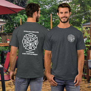 Camiseta Personalizado Cruz Maltesa de Bombeiro Personaliza