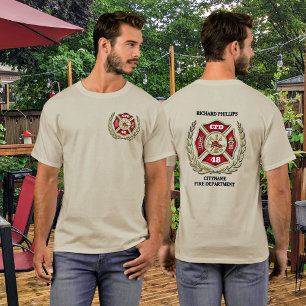 Camiseta Personalizado Cruz Maltesa de Bombeiro Personaliza
