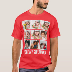 Camiseta Personalizado Cute, adoro a minha colagem de Fotog