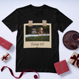 Camiseta Personalizado de Aniversário com Foto & Ano Vintag