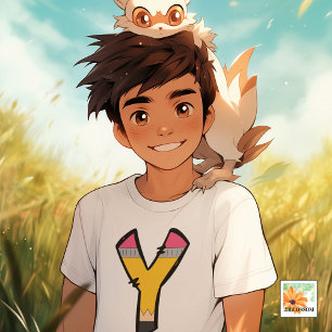Camiseta Personalizado de volta ao alfabeto escolar Y