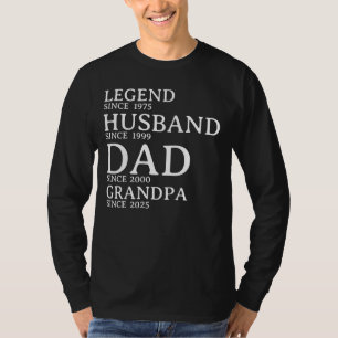 Camiseta Personalizado Desde O Ano De Legenda Pai De Marido