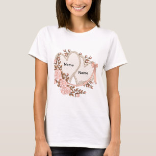 Camiseta Personalizado em Dois Corações