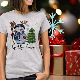 Camiseta Personalizado "Esta é a estação", Antlered Snowman