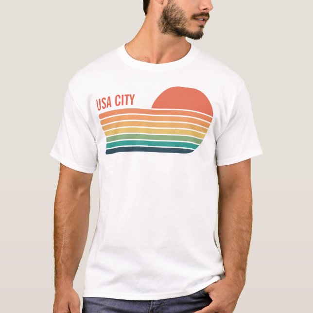 Camiseta Personalizado Estado da Cidade dos EUA Geografia R (Frente)