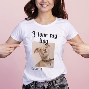 Camiseta Personalizado Eu Adoro Minha Foto De Cachorro
